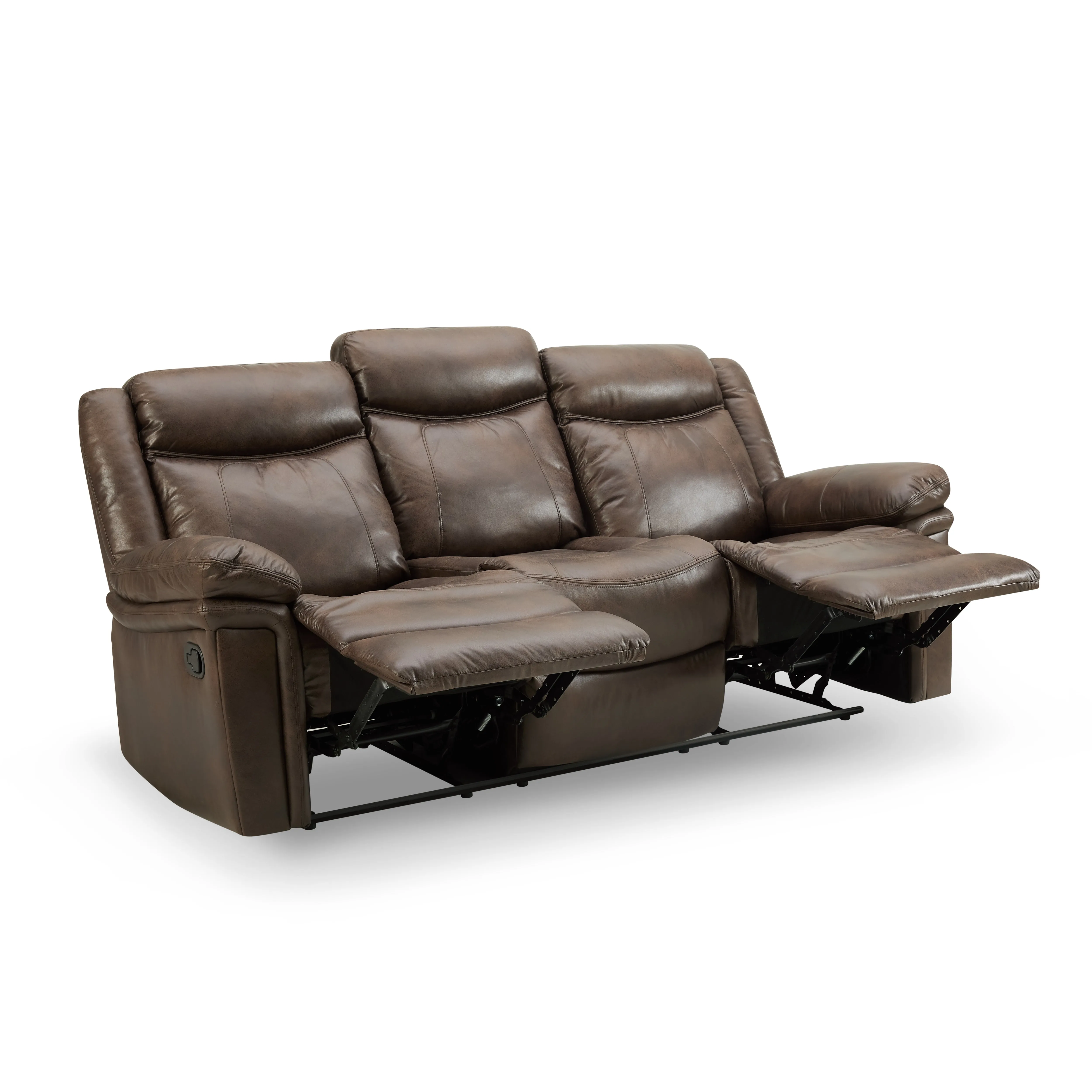 Rowan 2 3 Seater Recliner Sofa Set, Brown Faux Leather