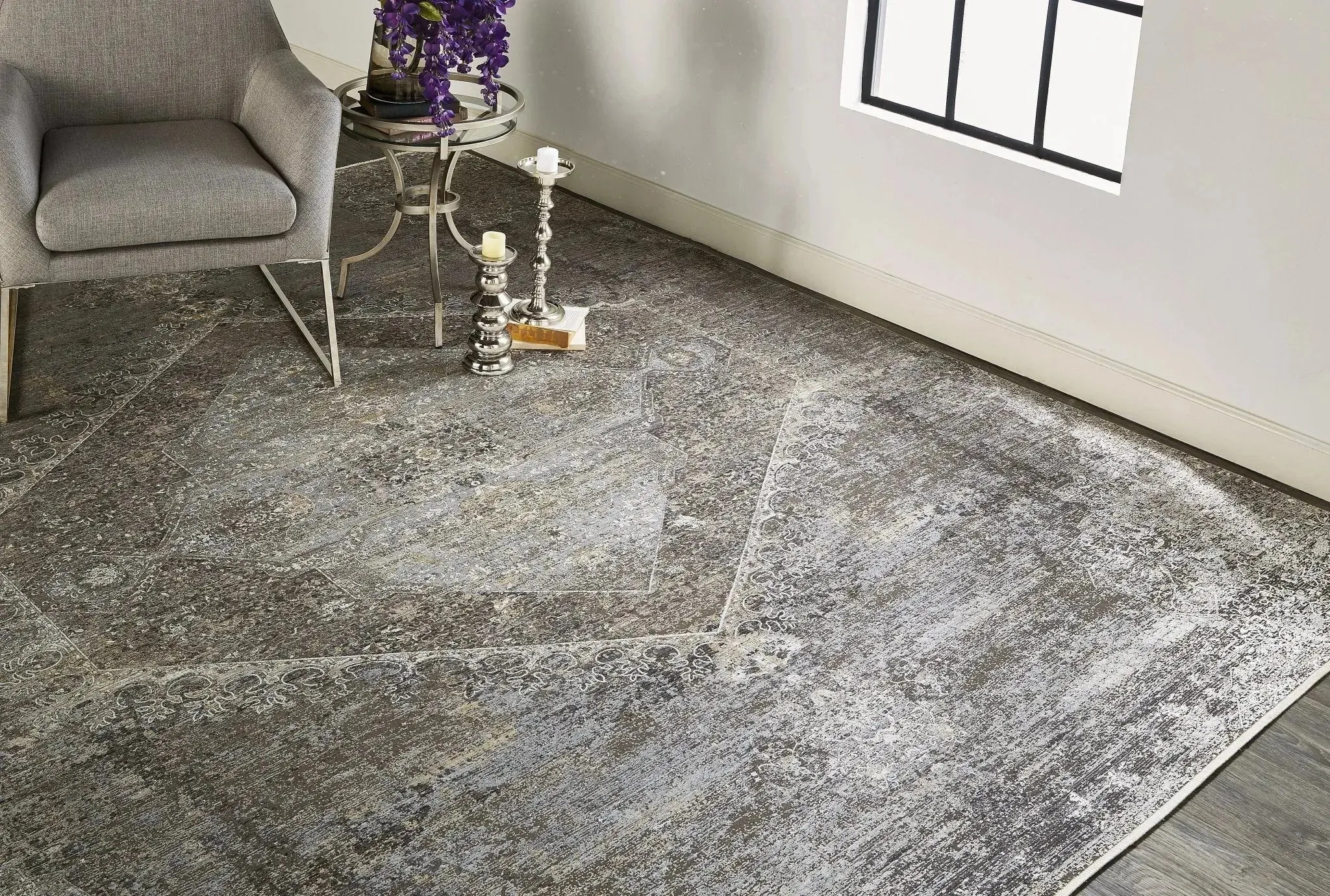 Sarrant 9193963F Grey/Silver Rug