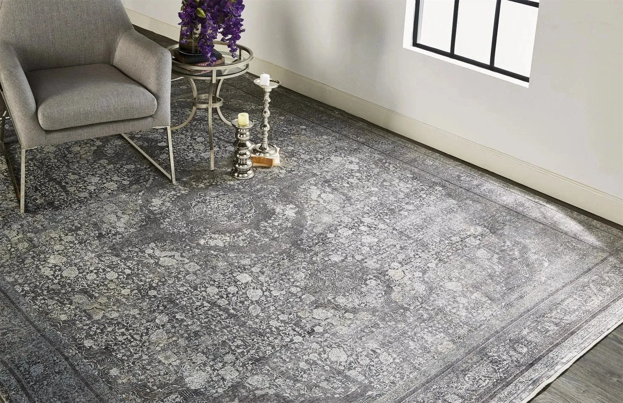 Sarrant 9193967F Grey/Silver Rug