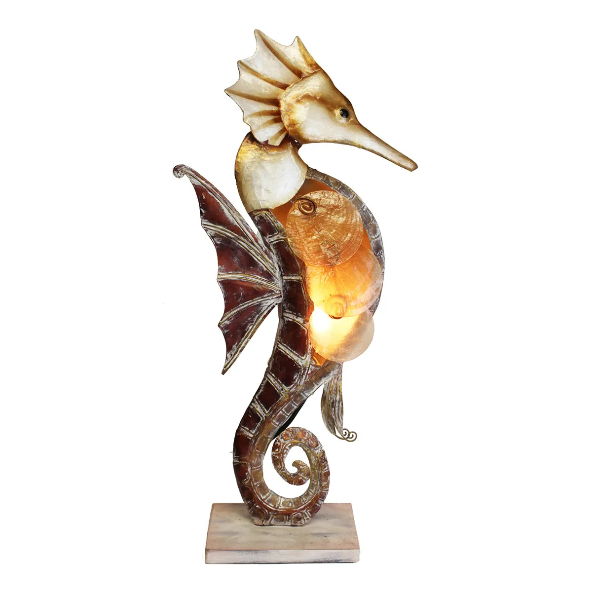 Seahorse Capiz Lamp