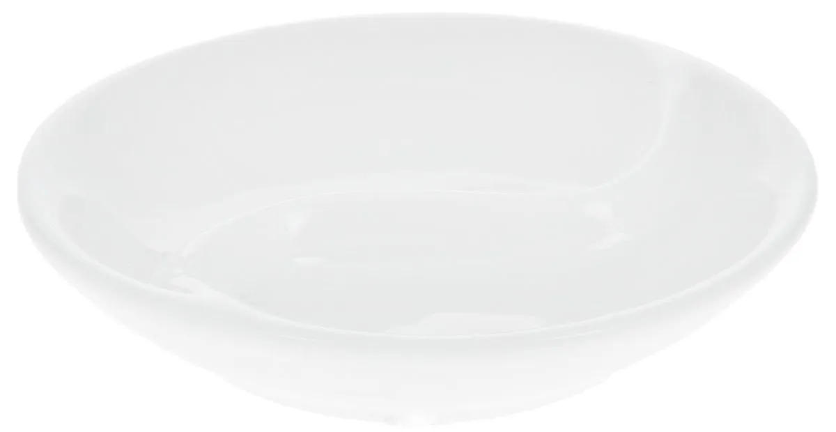 Set Of 12 Round White Ying Yang Divided Soy Dish 3.5" inch | 9 Cm