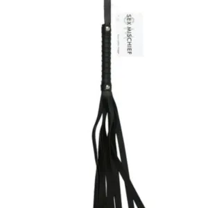 Sex and Mischief Black Faux Leather Flogger