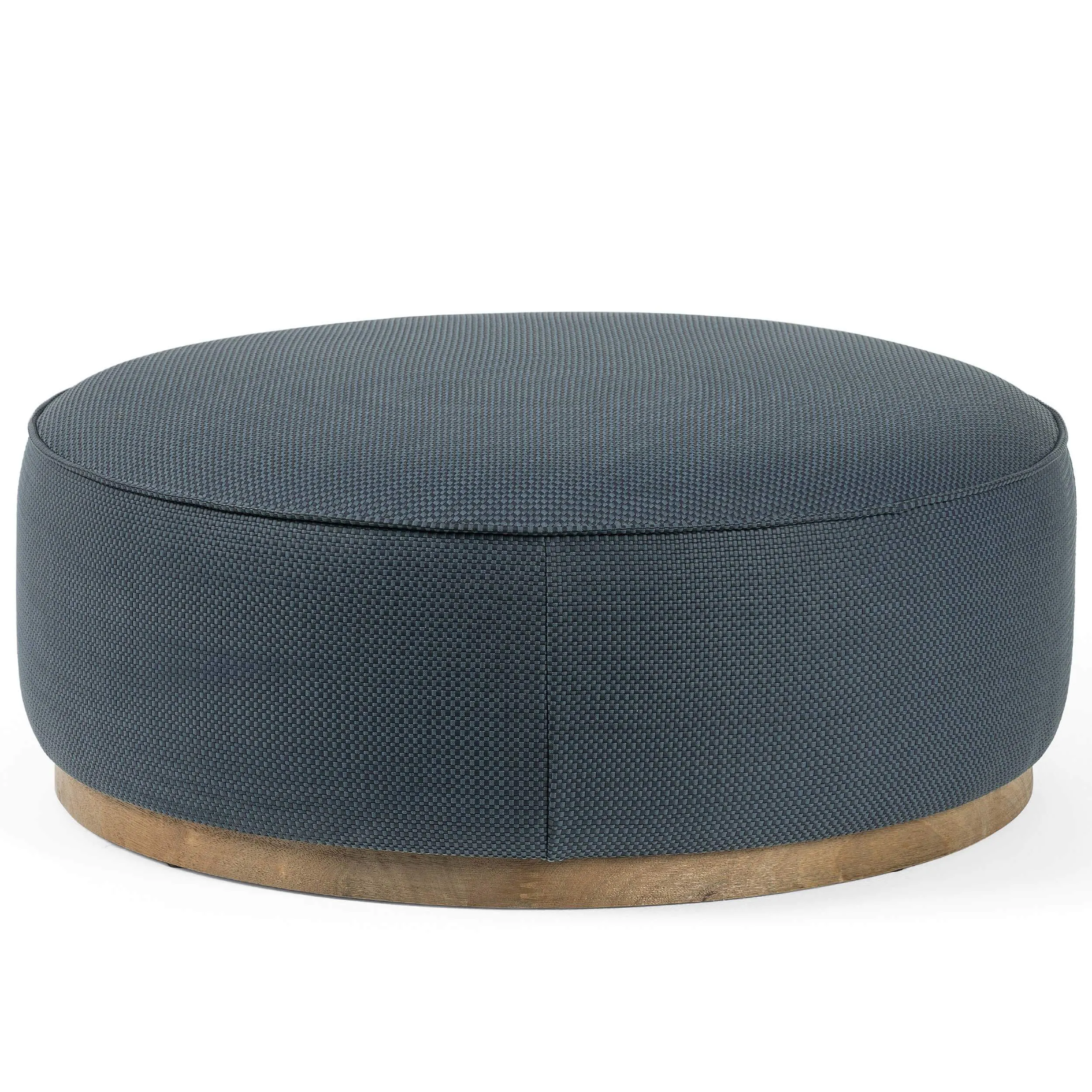 Sinclair Large Round Ottoman, Fresno Cobalt