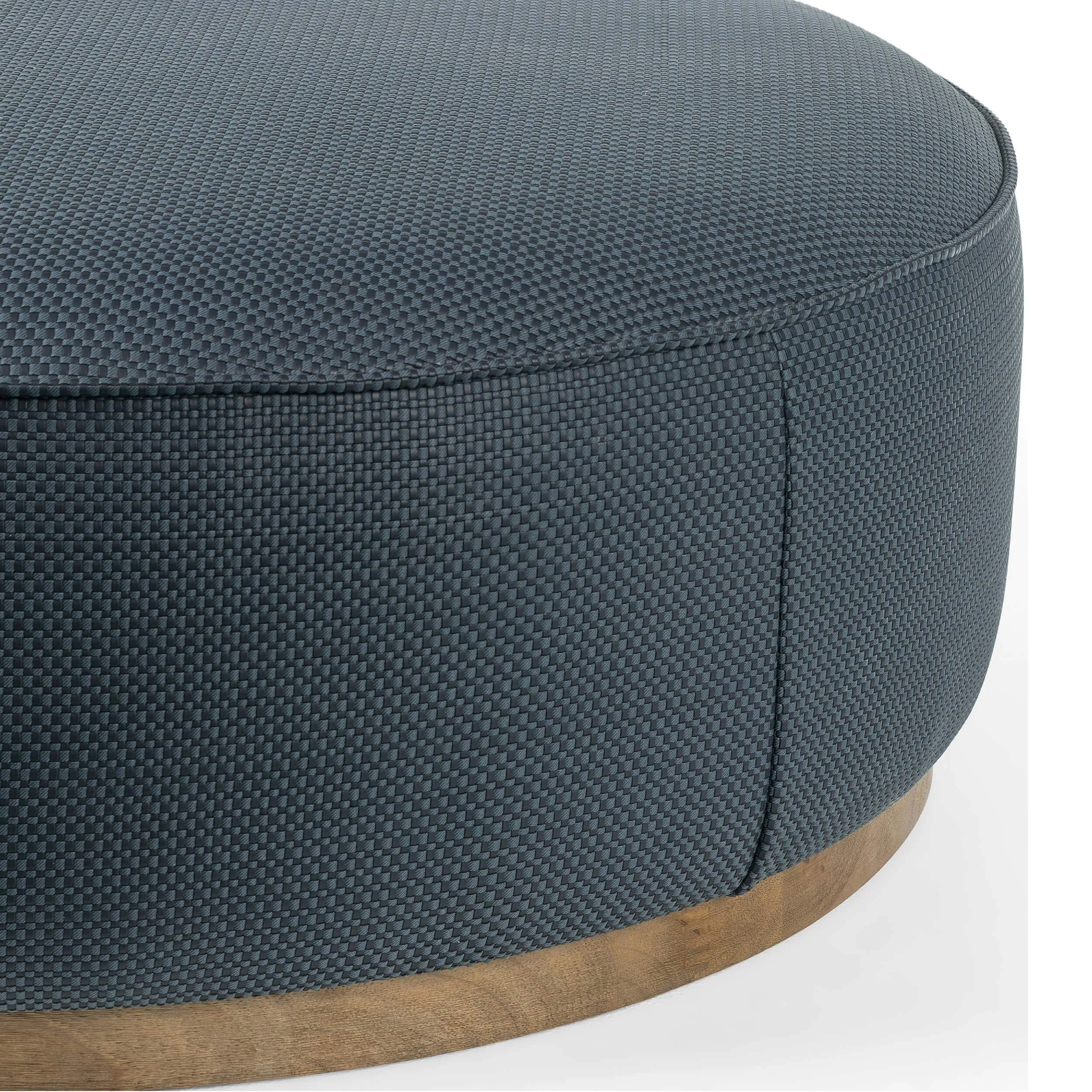 Sinclair Large Round Ottoman, Fresno Cobalt