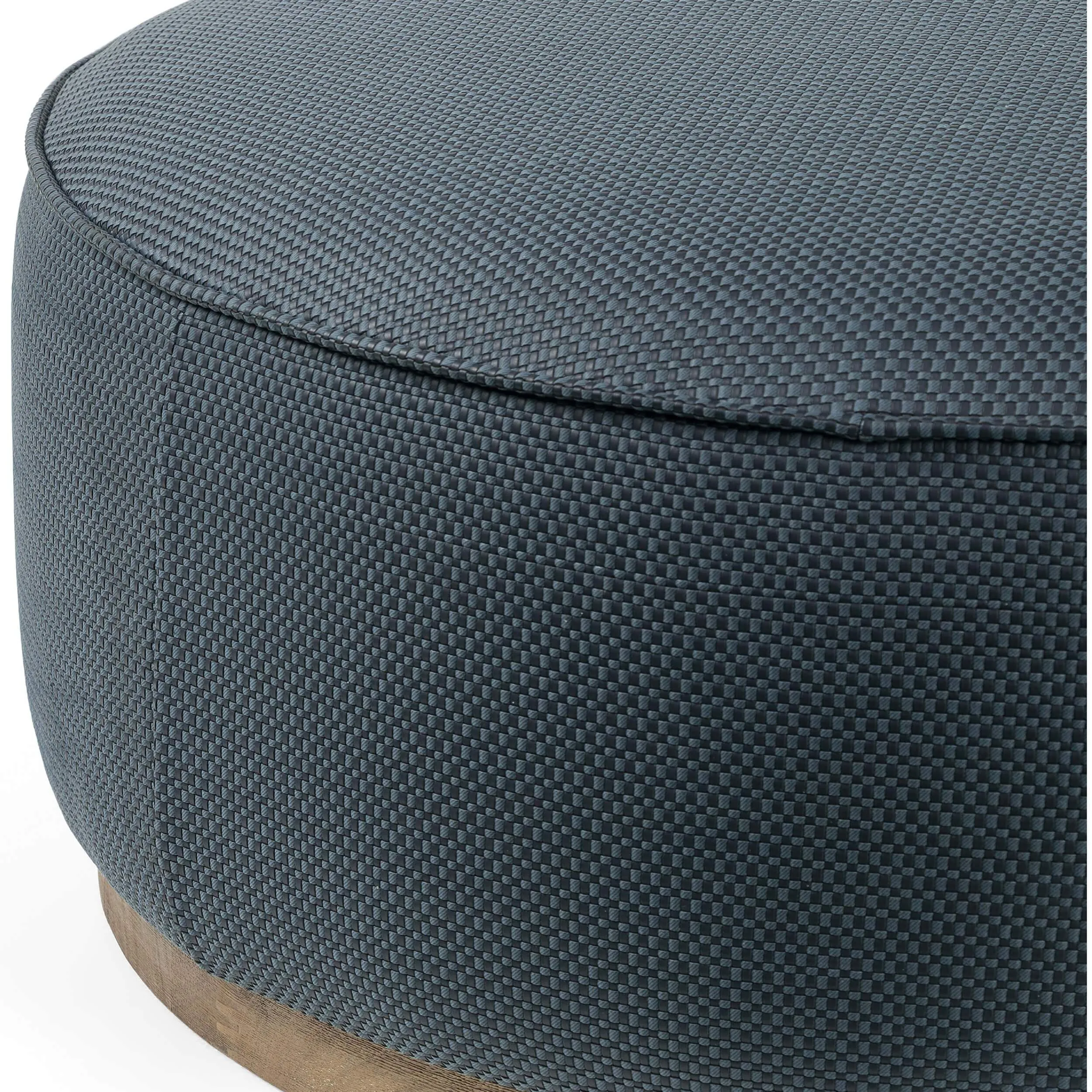 Sinclair Large Round Ottoman, Fresno Cobalt