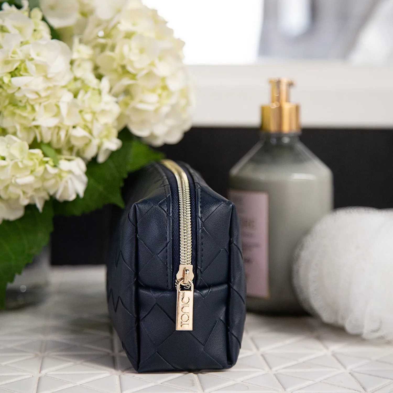 Small Beauty Bag - Woven Navy