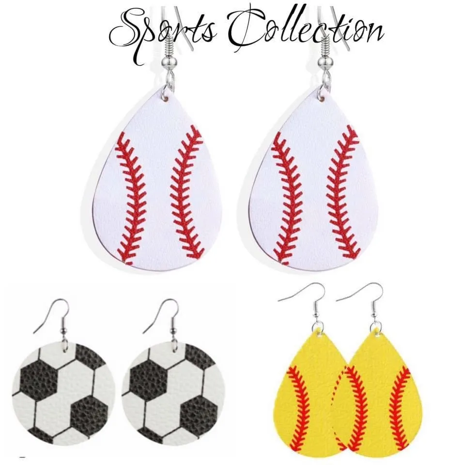 Sports Faux Leather Earring Collection