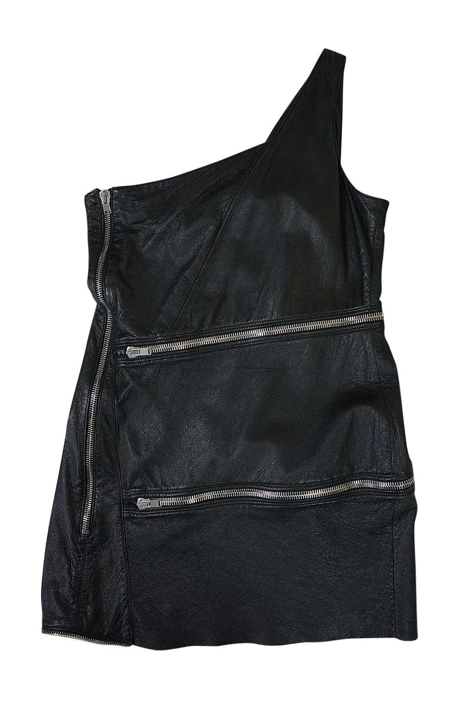 S/S 2016 Saint Laurent by Hedi Slimane Runway Leather Zipper Dress