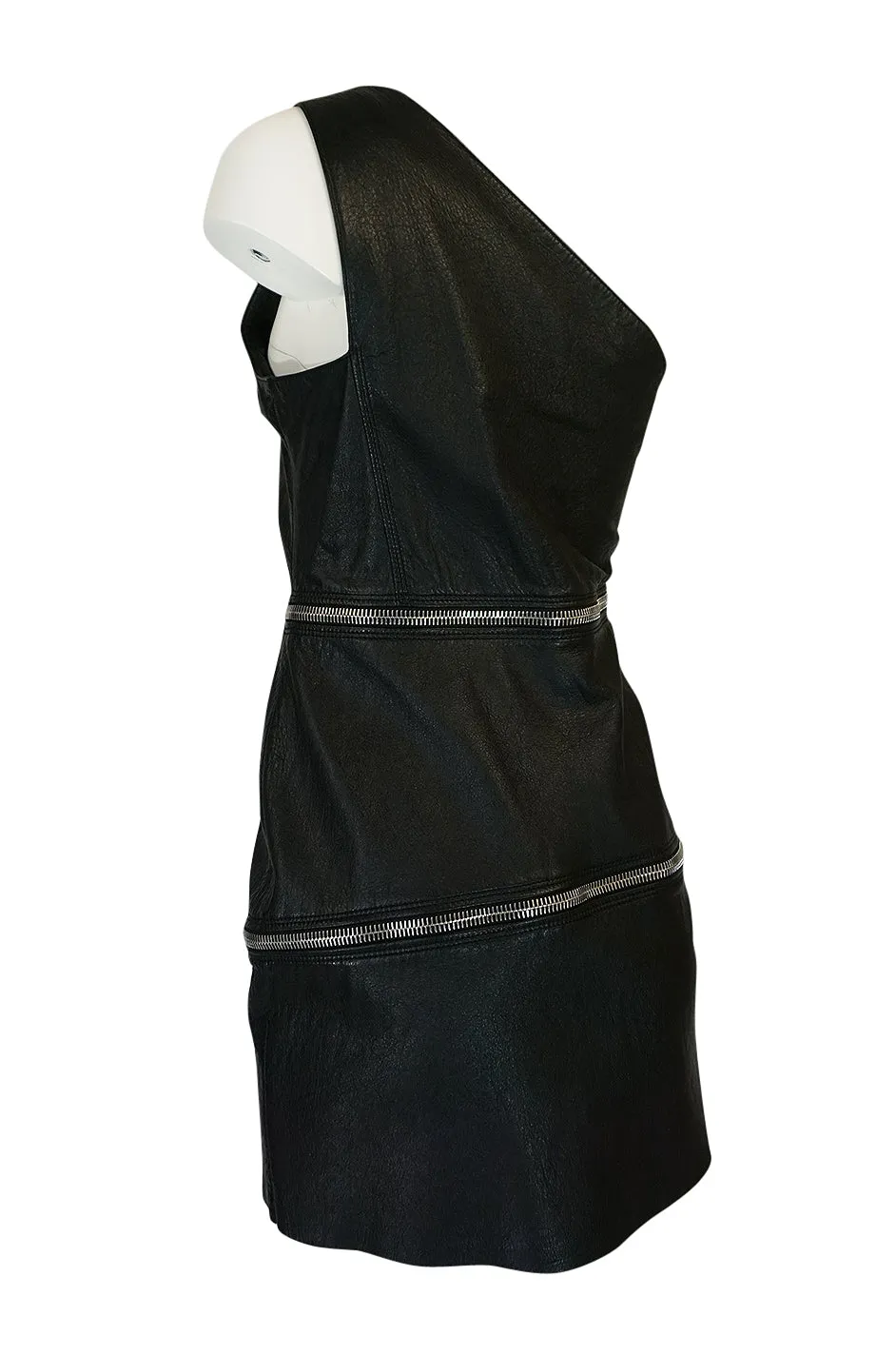 S/S 2016 Saint Laurent by Hedi Slimane Runway Leather Zipper Dress