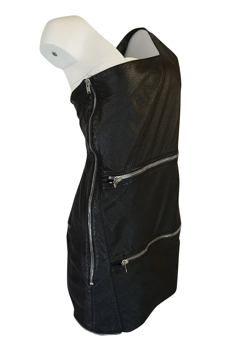 S/S 2016 Saint Laurent by Hedi Slimane Runway Leather Zipper Dress