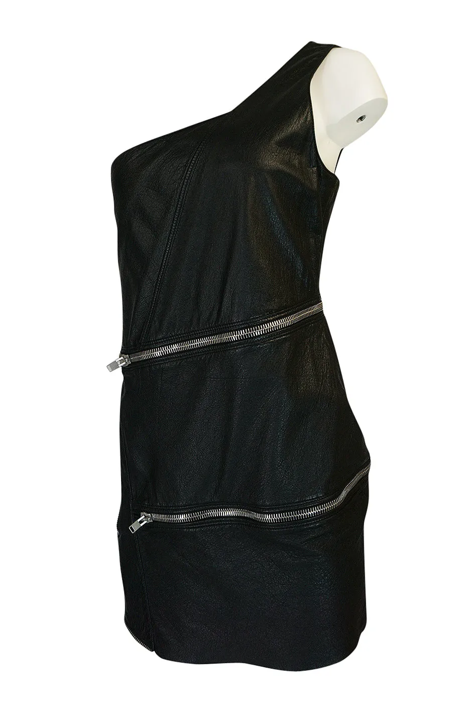 S/S 2016 Saint Laurent by Hedi Slimane Runway Leather Zipper Dress