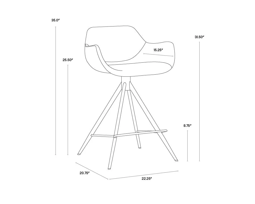 Sunpan Owen Swivel Counter Stool