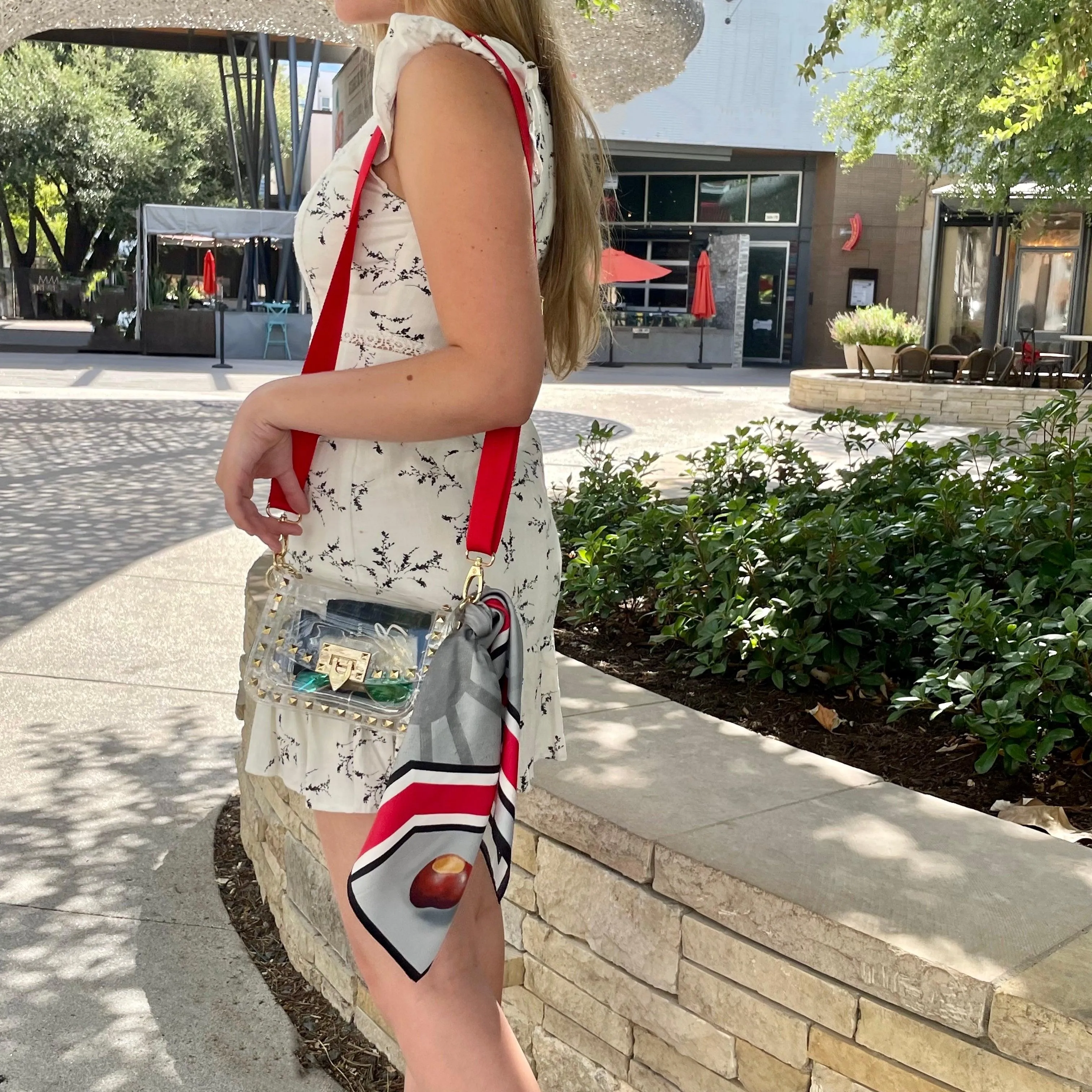 The Columbus Clear Small Studded Bag