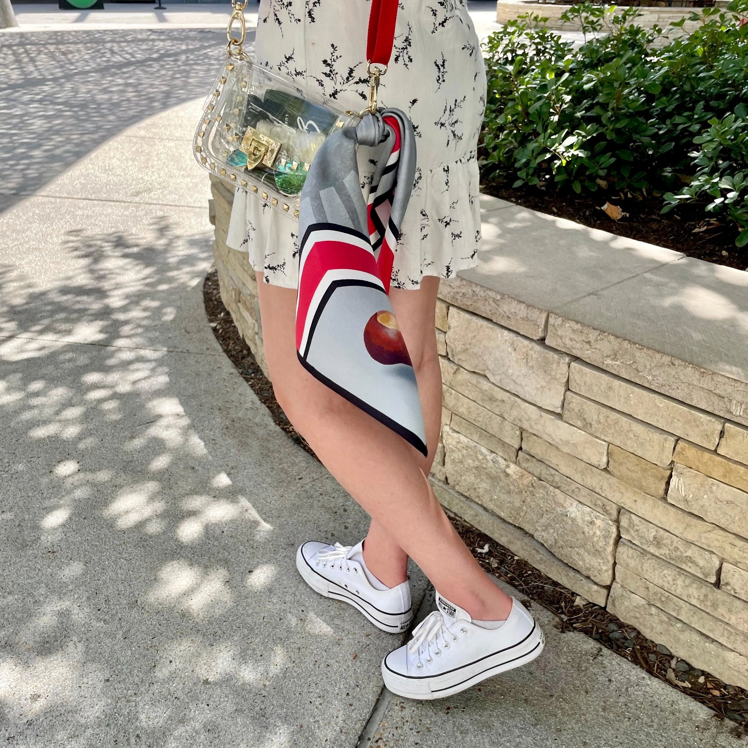 The Columbus Clear Small Studded Bag