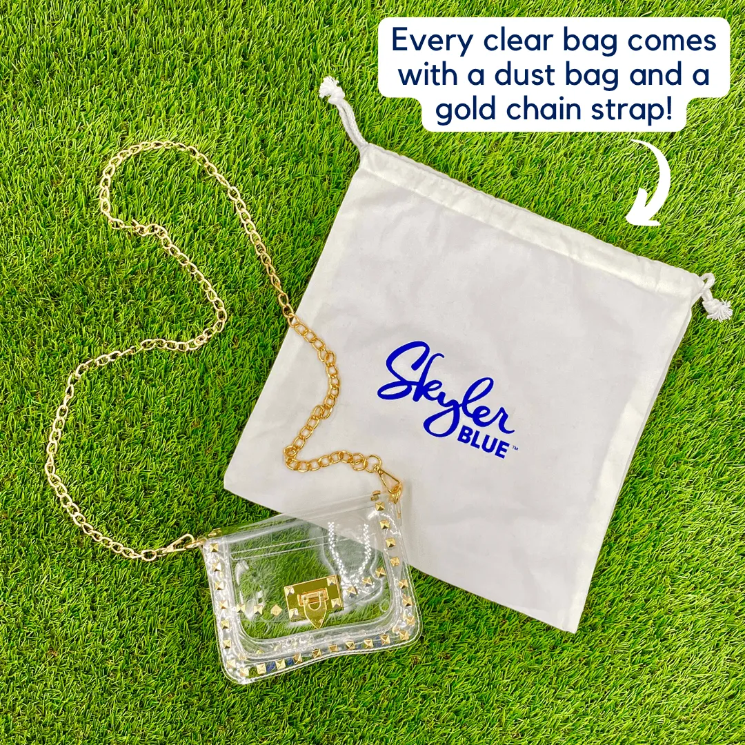 The Columbus Clear Small Studded Bag