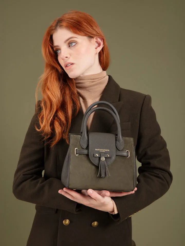 The Windsor Women's Mini Handbag - Moss Green Suede