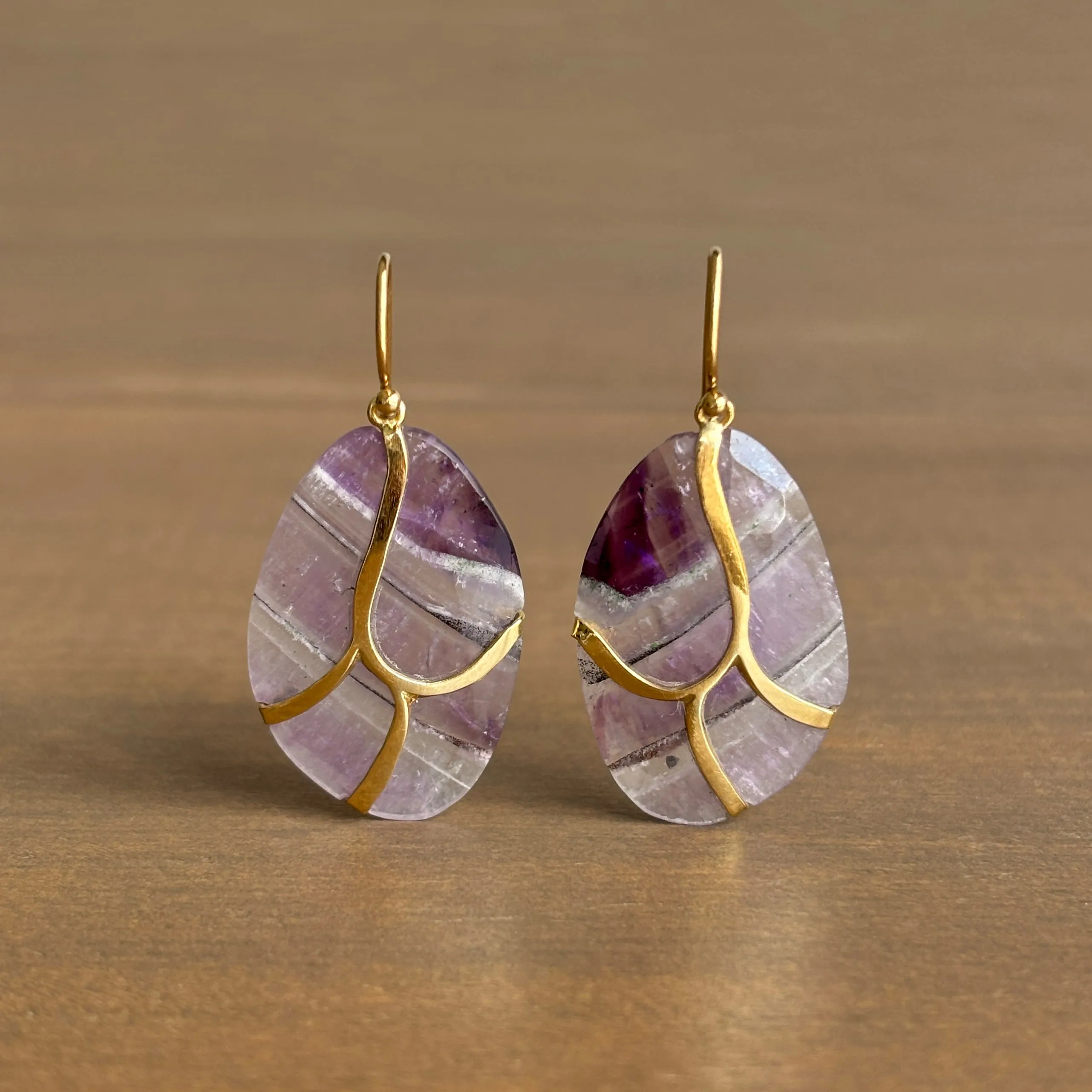 Trapiche Amethyst Butterfly Earrings