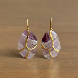Trapiche Amethyst Butterfly Earrings