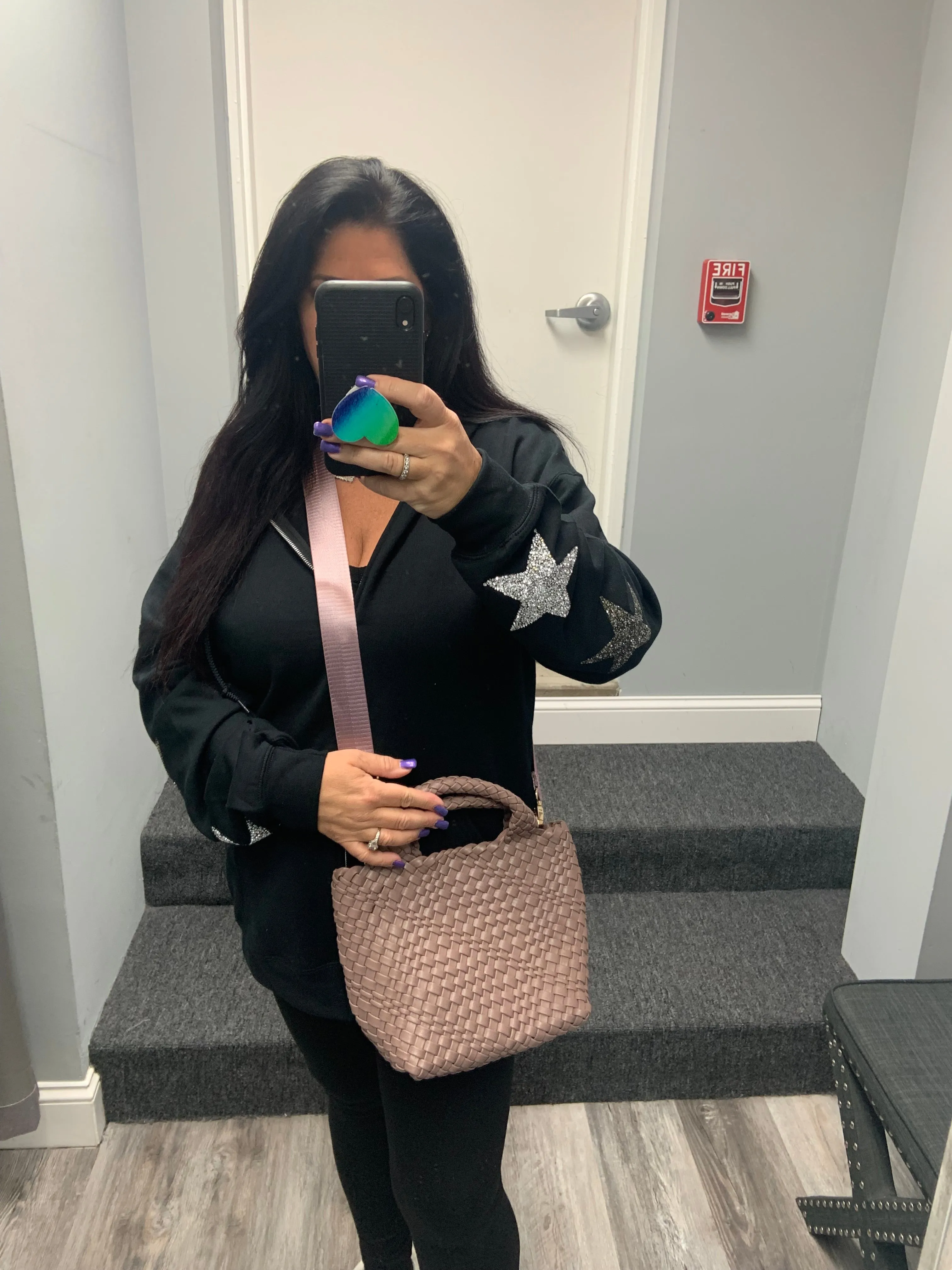 Vegan Woven Petite Crossbody Tote with Removable Pouch