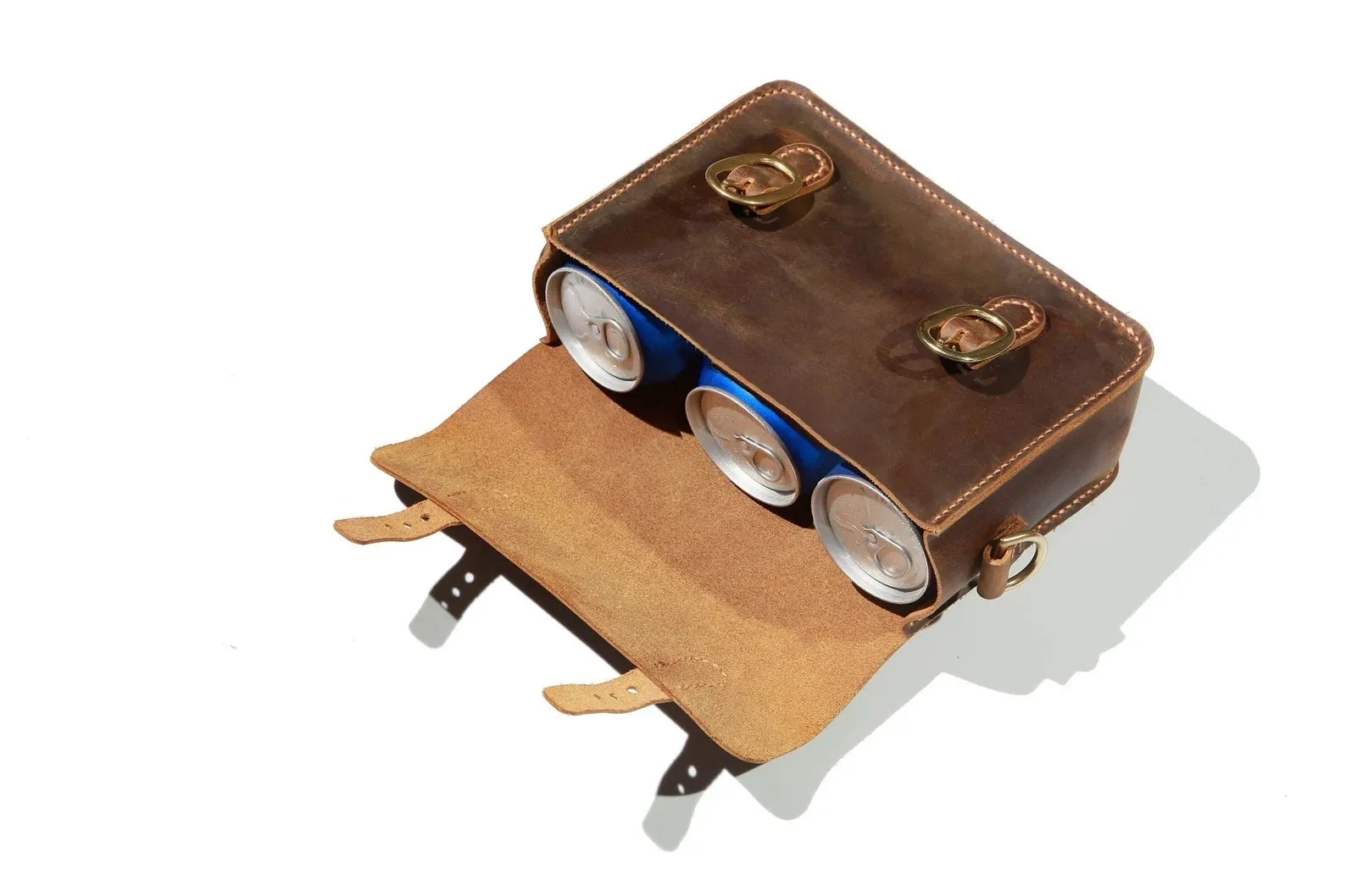 Vintage leather bicycle bike handlebar bag