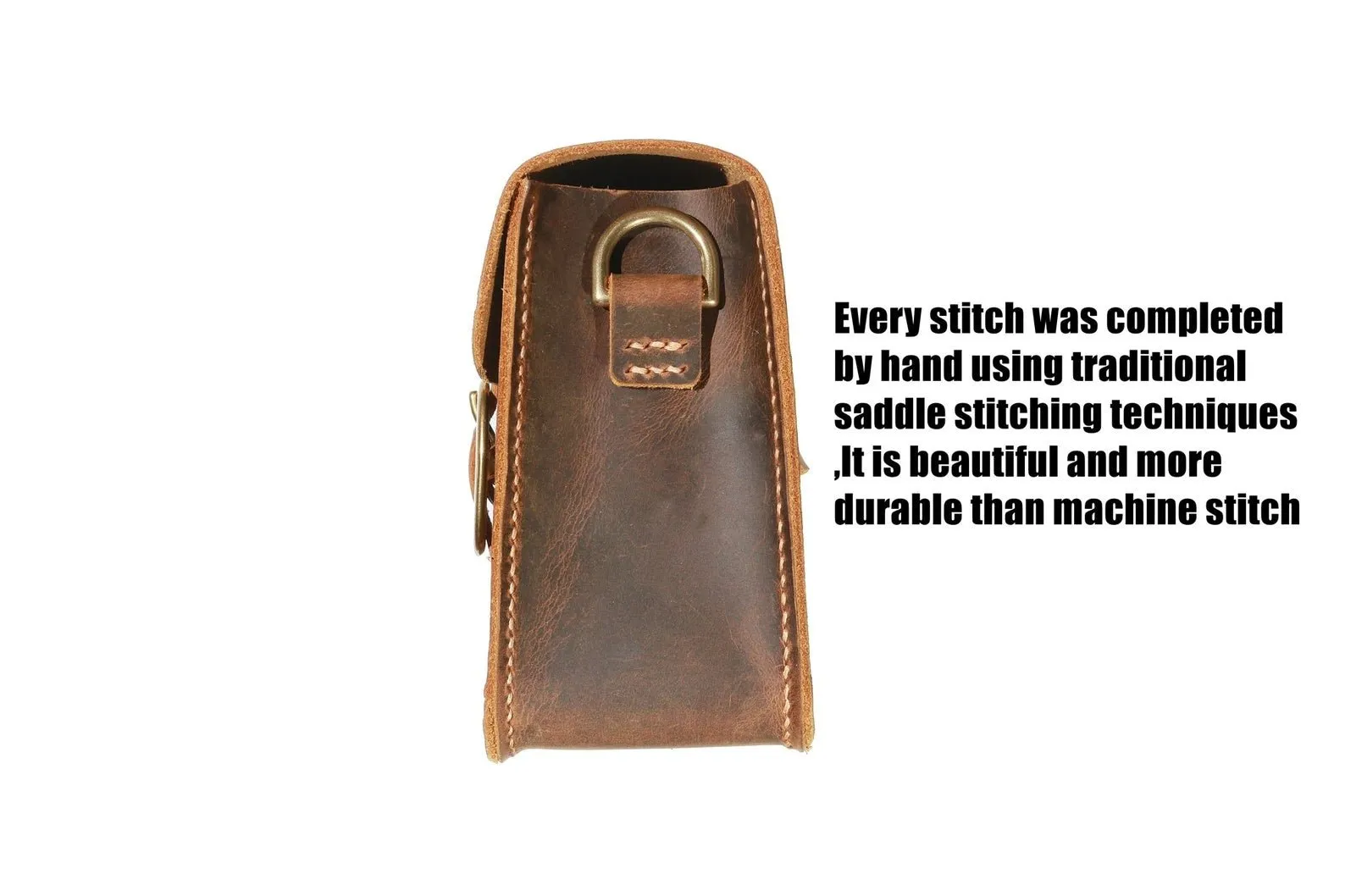 Vintage leather bicycle bike handlebar bag