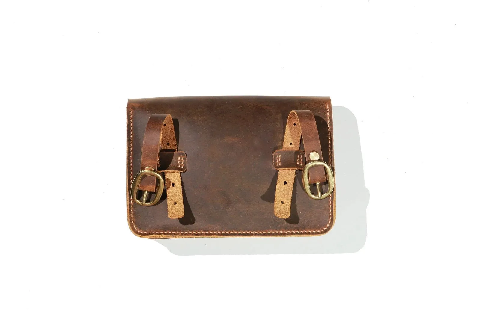 Vintage leather bicycle bike handlebar bag