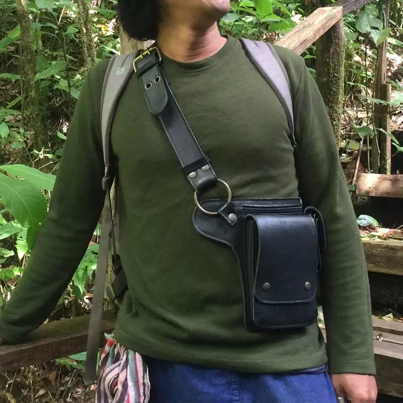 Waist Bag For Daily Medieval Retro Utility Leather Belt Bag