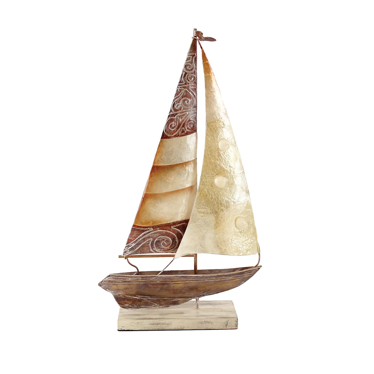 White & Brown Capiz Boat
