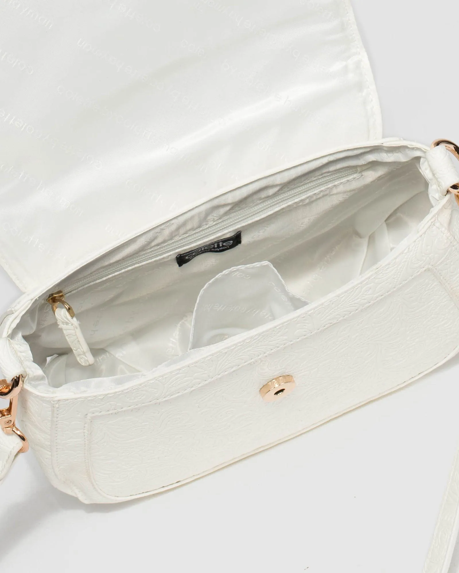 White Aria Tassel Saddle Bag